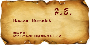 Hauser Benedek névjegykártya